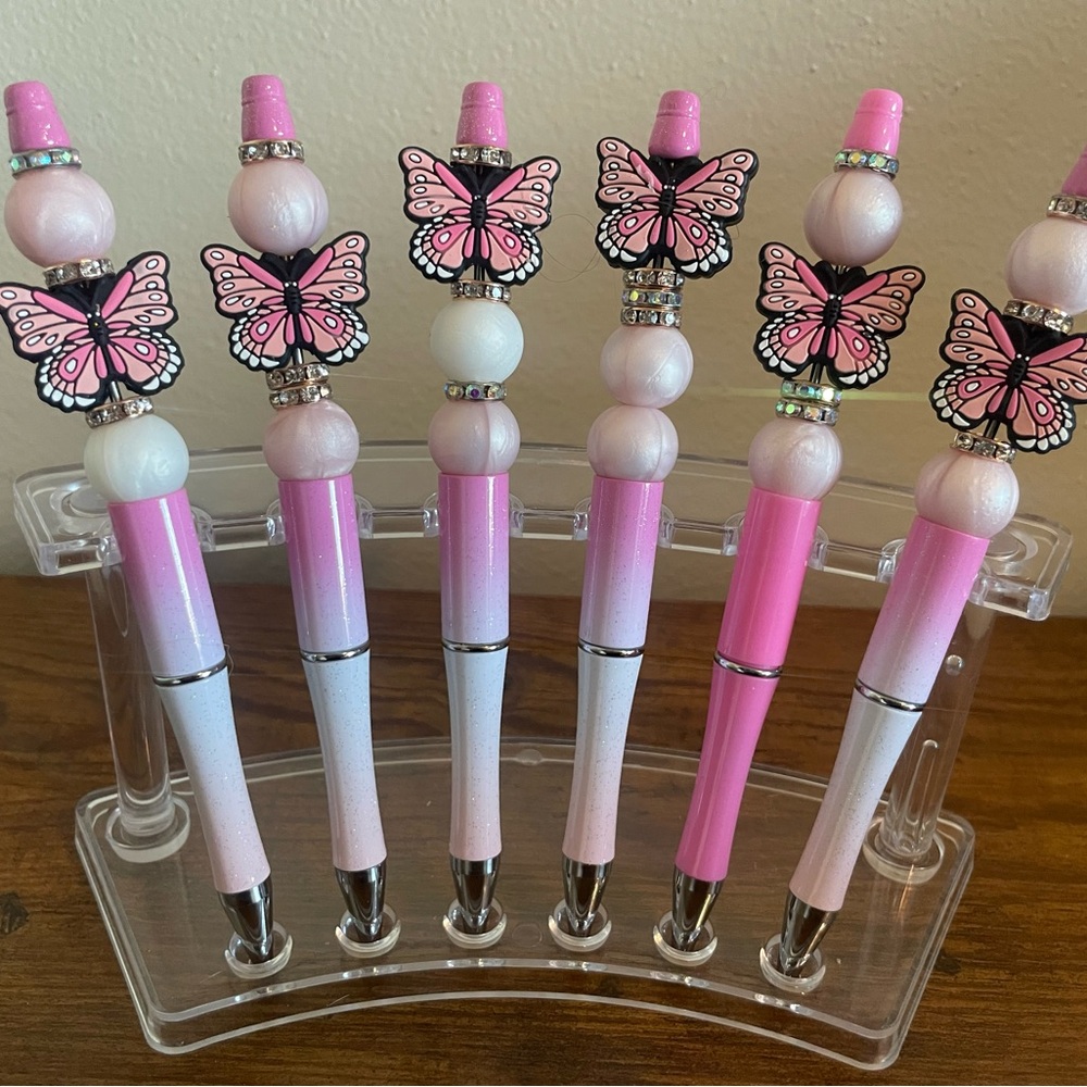 Hand Beaded Butterfly Pens